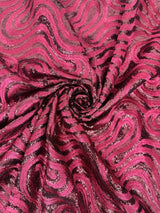 Embroidered Sequin Lace in Red Wine