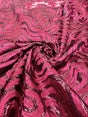 Embroidered Sequin Lace in Red Wine