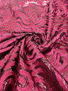Embroidered Sequin Lace in Red Wine