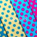 E-Z Dots Matte Nylon Spandex Fabric - Multicolor Polka Dots, 58/60" Width (1 Yard)