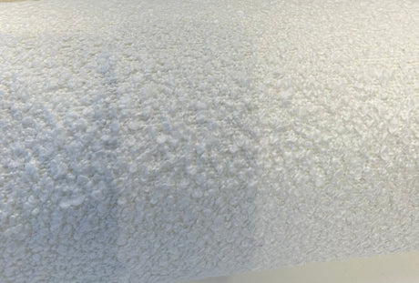 Robert Allen Heavy Boucle Polyester Fabric - White Cream Boucle, 54"-56" Width, 690 GSM (1 Yard)