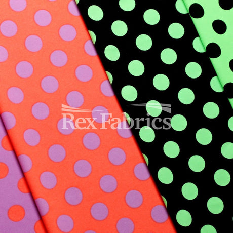 E-Z Dots Matte Nylon Spandex Fabric - Multicolor Polka Dots, 58/60" Width (1 Yard)