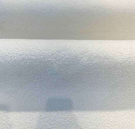 Robert Allen Heavy Boucle Polyester Fabric - White Cream Boucle, 54"-56" Width, 690 GSM (1 Yard)