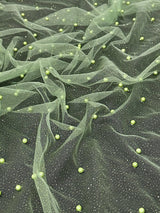 Pearl Beaded Glittery Mesh Tulle