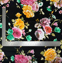 1 Yard Techno Crepe Knit Fabric Vibrant Floral Print Soft Stretch 60 Inch Width
