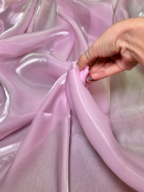 Liquid Shimmery Chiffon Baby Pink