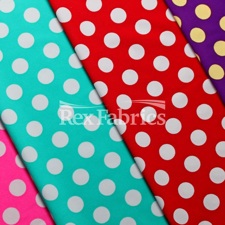 E-Z Dots Matte Nylon Spandex Fabric - Multicolor Polka Dots, 58/60" Width (1 Yard)
