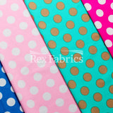E-Z Dots Matte Nylon Spandex Fabric - Multicolor Polka Dots, 58/60" Width (1 Yard)
