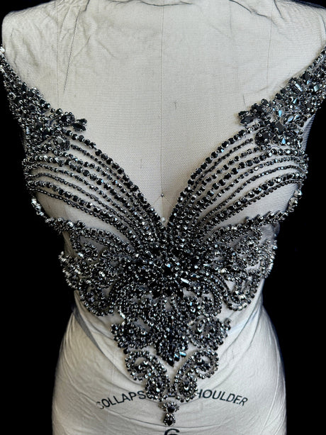 Black Rhinestone Bodice Applique
