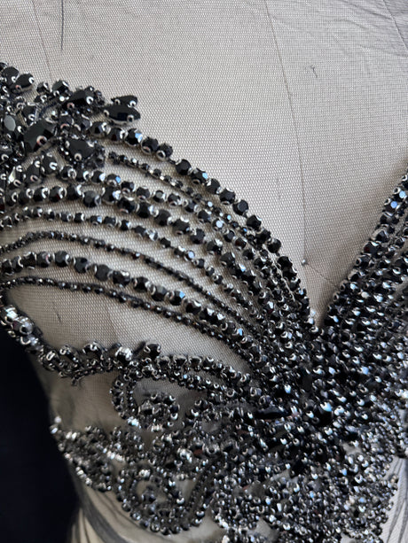 Black Rhinestone Bodice Applique