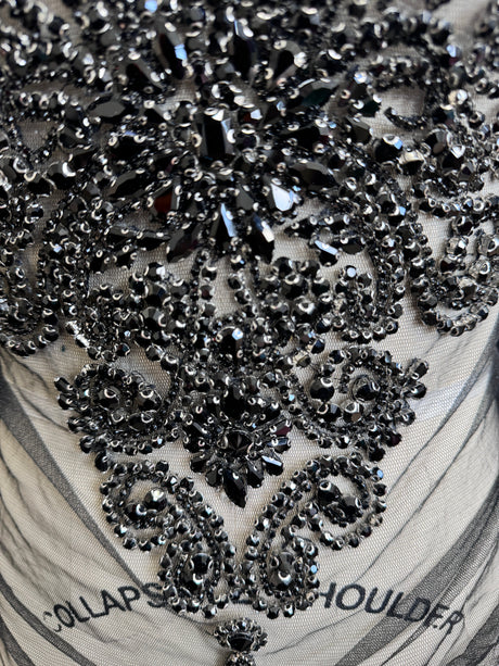 Black Rhinestone Bodice Applique