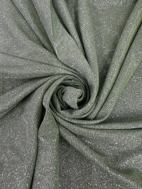 Stretch Metallic Lurex Sage Green