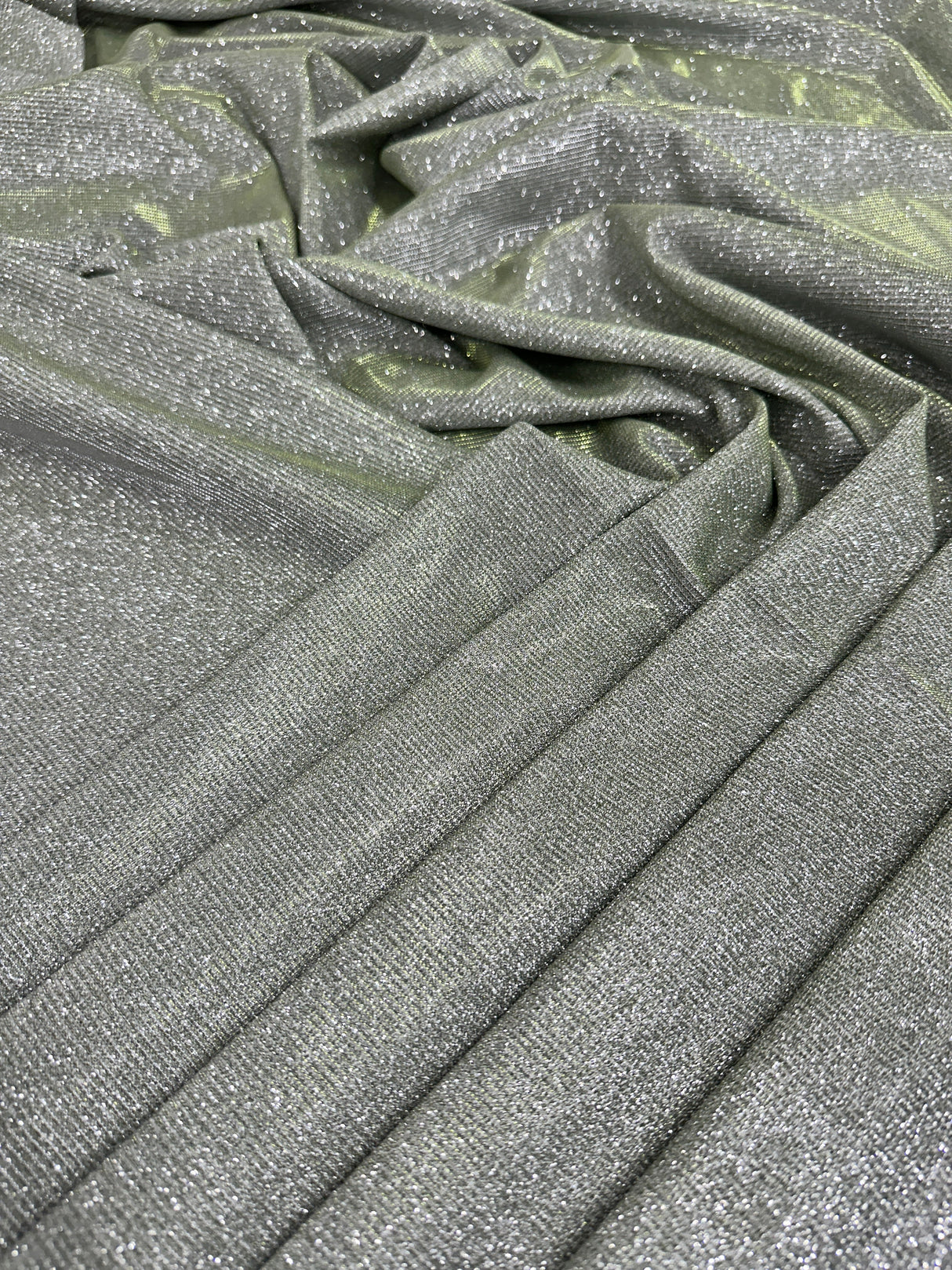 Stretch Metallic Lurex Sage Green