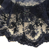Beaded 3D Floral Lace Trimming 21" Wide