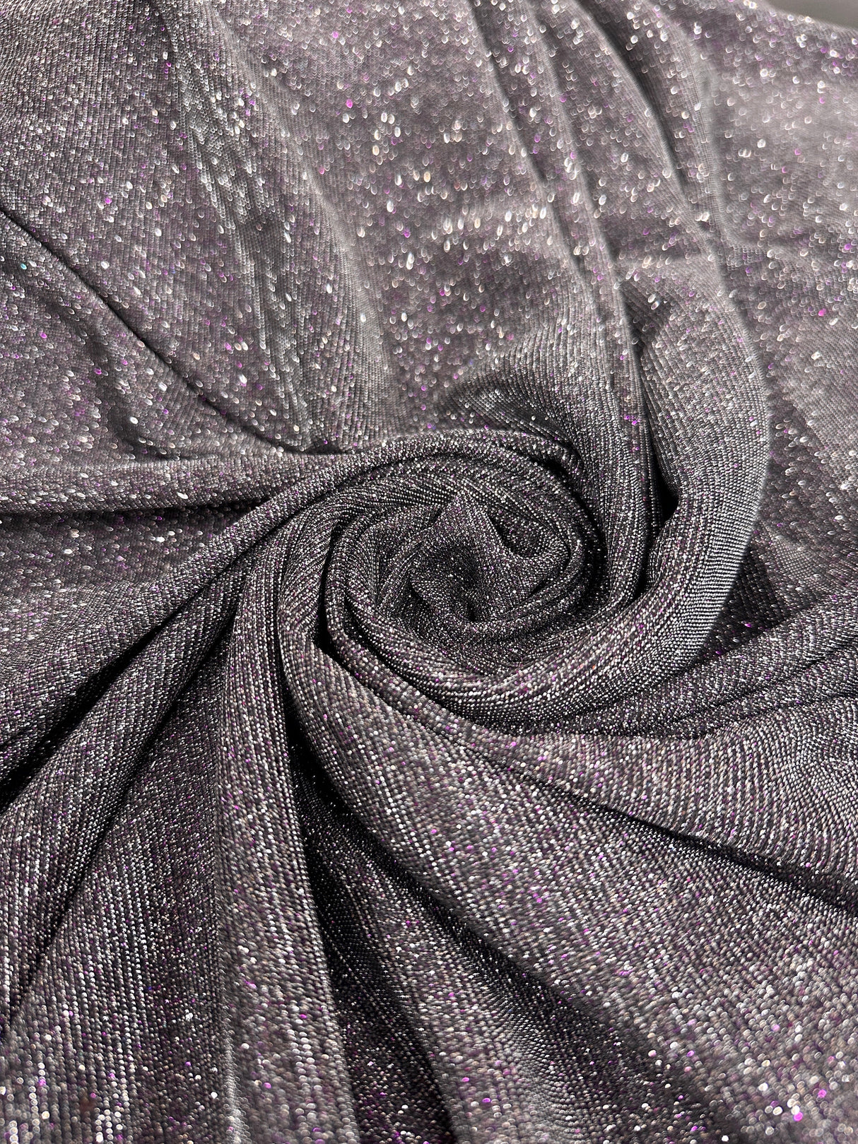Stretch Metallic Lurex Silver-Purple Iridescent