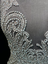 Silver Rhinestone Bodice Applique