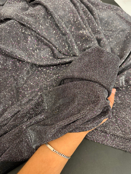 Stretch Metallic Lurex Silver-Purple Iridescent