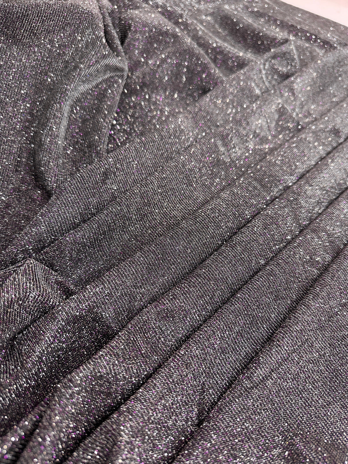 Stretch Metallic Lurex Silver-Purple Iridescent