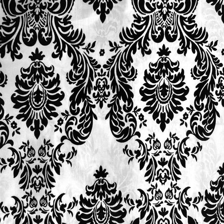 Damask Flocked Taffeta Fabric - 100 Percent Polyester Fabric, Damask Pattern, 60" Width (1 Yard)
