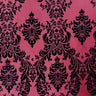 Damask Flocked Taffeta Fabric - 100 Percent Polyester Fabric, Damask Pattern, 60" Width (1 Yard)