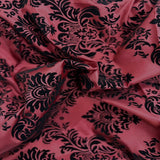 Damask Flocked Taffeta Fabric - 100 Percent Polyester Fabric, Damask Pattern, 60" Width (1 Yard)