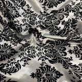 Damask Flocked Taffeta Fabric - 100 Percent Polyester Fabric, Damask Pattern, 60" Width (1 Yard)