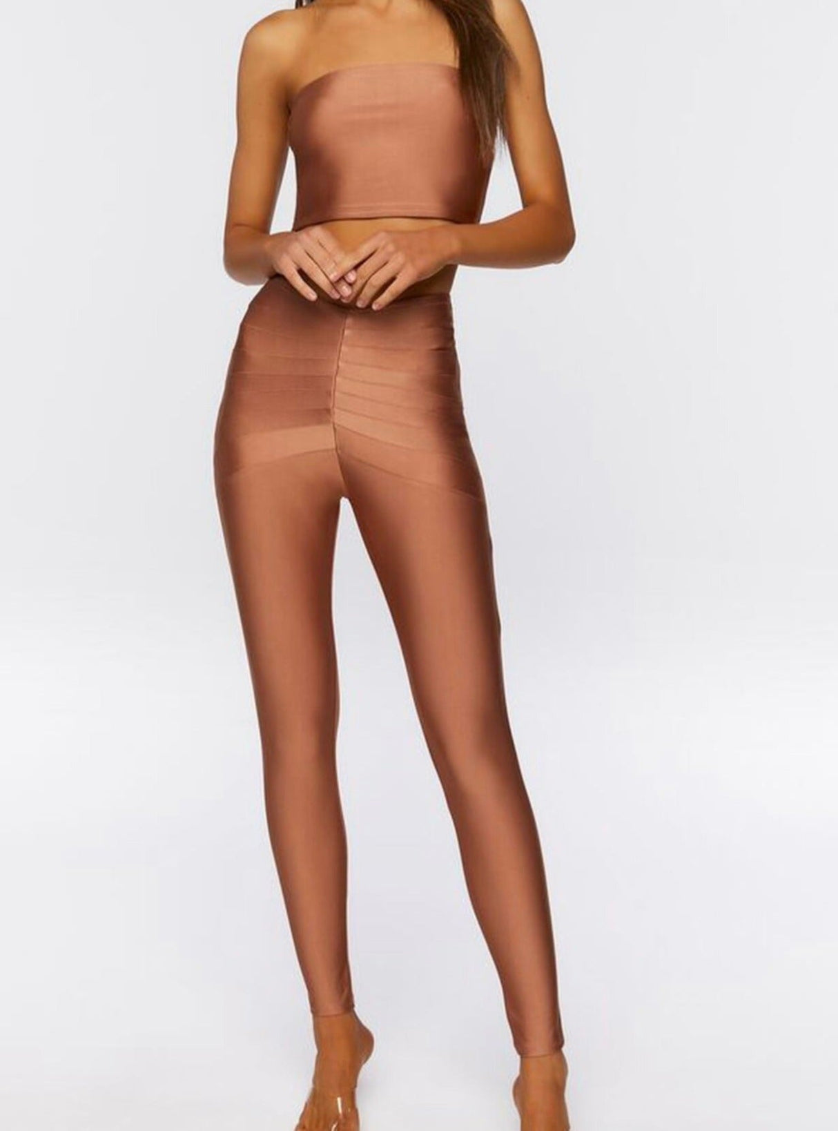 Shiny Nylon Spandex Rusty Rose