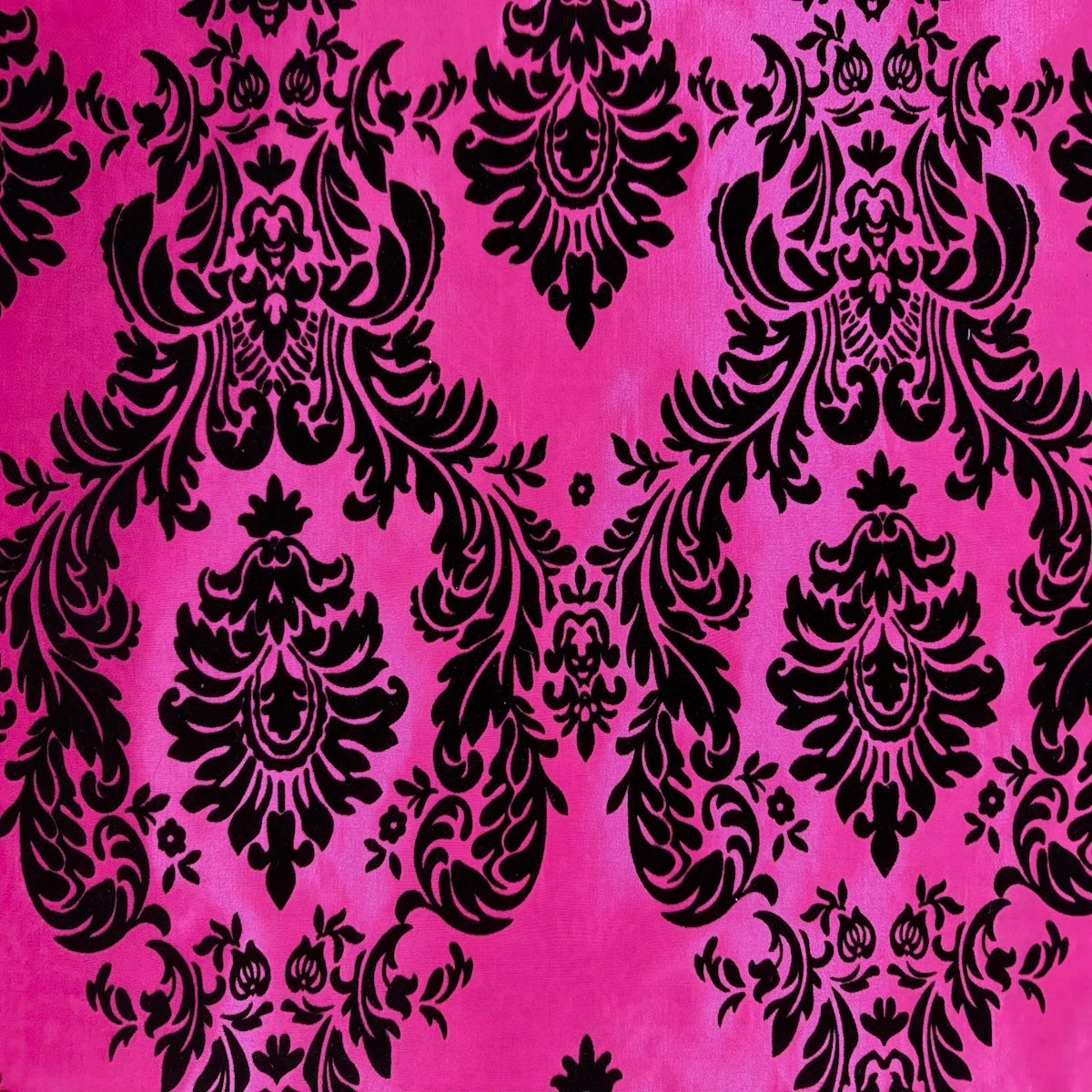 Damask Flocked Taffeta Fabric - 100 Percent Polyester Fabric, Damask Pattern, 60" Width (1 Yard)