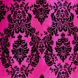 Damask Flocked Taffeta Fabric - 100 Percent Polyester Fabric, Damask Pattern, 60" Width (1 Yard)