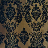 Damask Flocked Taffeta Fabric - 100 Percent Polyester Fabric, Damask Pattern, 60" Width (1 Yard)