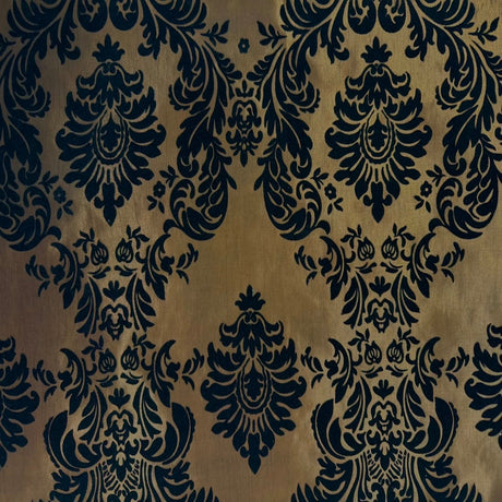 Damask Flocked Taffeta Fabric - 100 Percent Polyester Fabric, Damask Pattern, 60" Width (1 Yard)