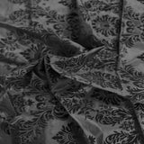 Damask Flocked Taffeta Fabric - 100 Percent Polyester Fabric, Damask Pattern, 60" Width (1 Yard)