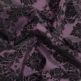 Damask Flocked Taffeta Fabric - 100 Percent Polyester Fabric, Damask Pattern, 60" Width (1 Yard)