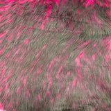 Husky Print Long Pile Shaggy Faux Fur Fabric - 50 Percent Acrylic 50 Percent Polyester Fabric, Husky Print, 60" Width, 2" Pile Length (1 Yard)
