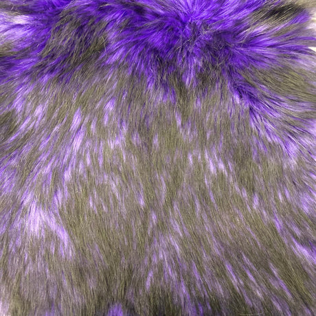 Husky Print Long Pile Shaggy Faux Fur Fabric - 50 Percent Acrylic 50 Percent Polyester Fabric, Husky Print, 60" Width, 2" Pile Length (1 Yard)