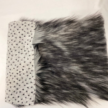 Husky Print Long Pile Shaggy Faux Fur Fabric - 50 Percent Acrylic 50 Percent Polyester Fabric, Husky Print, 60" Width, 2" Pile Length (1 Yard)