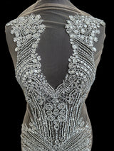 Silver Rhinestone Bodice Applique