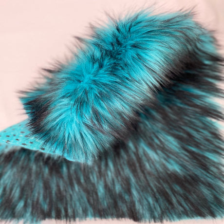 Husky Print Long Pile Shaggy Faux Fur Fabric - 50 Percent Acrylic 50 Percent Polyester Fabric, Husky Print, 60" Width, 2" Pile Length (1 Yard)