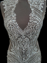 Silver Rhinestone Bodice Applique