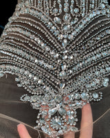 Silver Rhinestone Bodice Applique