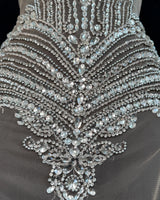 Silver Rhinestone Bodice Applique