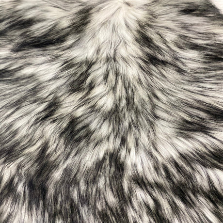 Husky Print Long Pile Shaggy Faux Fur Fabric - 50 Percent Acrylic 50 Percent Polyester Fabric, Husky Print, 60" Width, 2" Pile Length (1 Yard)