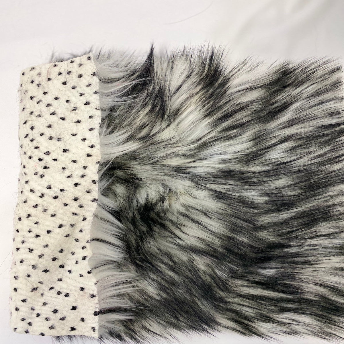 Husky Print Long Pile Shaggy Faux Fur Fabric - 50 Percent Acrylic 50 Percent Polyester Fabric, Husky Print, 60" Width, 2" Pile Length (1 Yard)