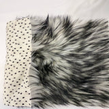 Husky Print Long Pile Shaggy Faux Fur Fabric - 50 Percent Acrylic 50 Percent Polyester Fabric, Husky Print, 60" Width, 2" Pile Length (1 Yard)