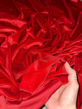 Shimmer Stretch Velvet Red