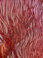 Glitter Wave Lace Red