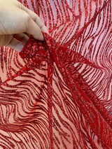 Glitter Wave Lace Red