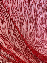 Glitter Wave Lace Red