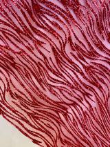 Glitter Wave Lace Red