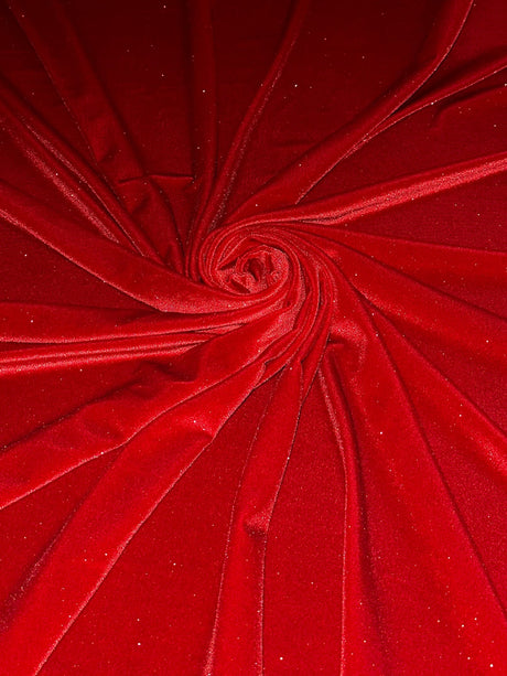 Shimmer Stretch Velvet Red